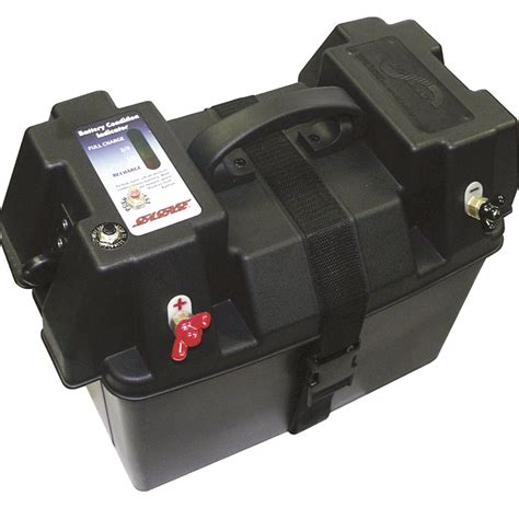 metal battery box for boat|battery box with 12v outlet.